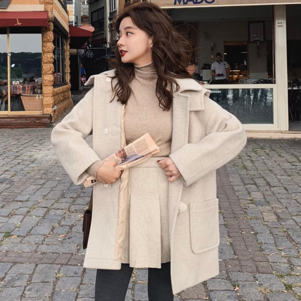 2wayミドル丈ダッフルコート