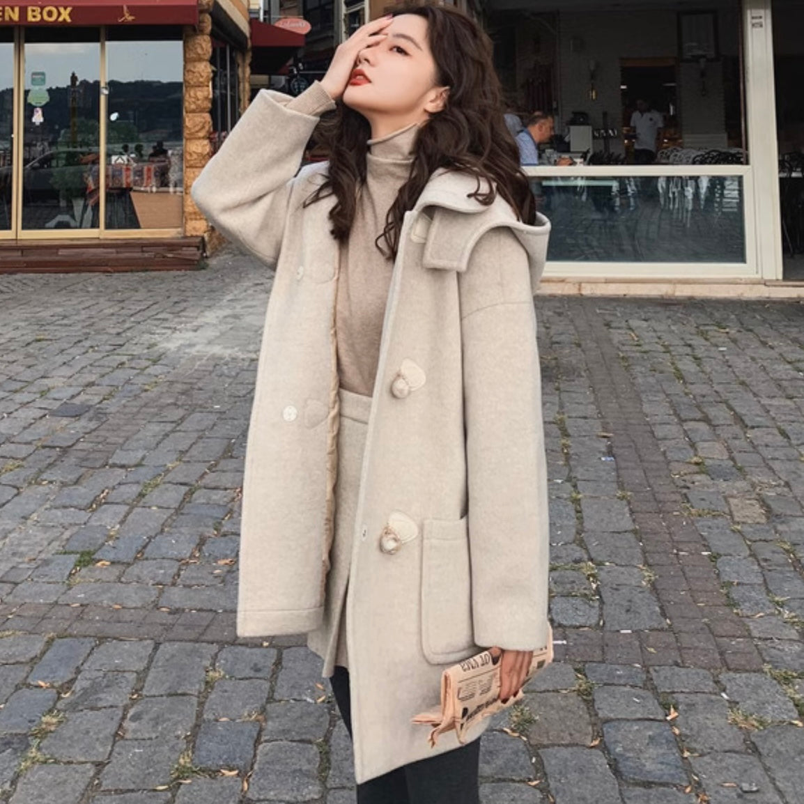 2wayミドル丈ダッフルコート