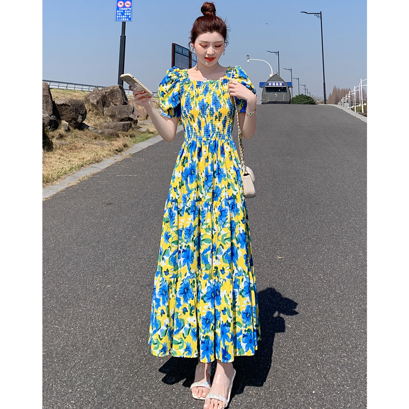 花柄ロング丈ワンピース