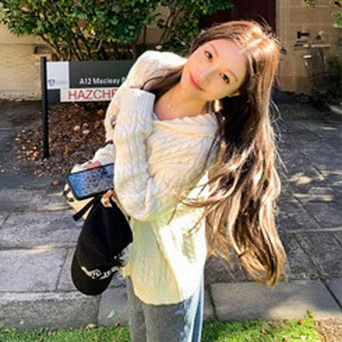 ケーブルニットファスナーパーカー(3colors)