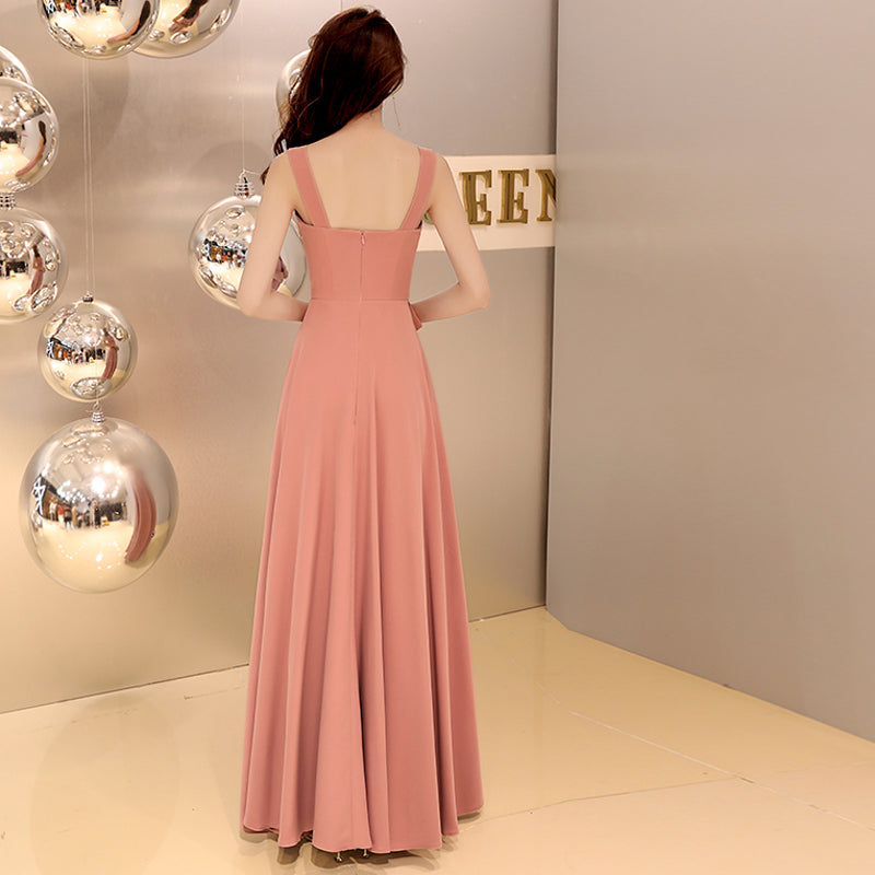 リボンモチーフマキシ丈イブニングドレス