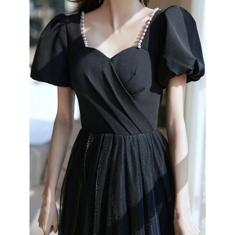 パフスリーブチュールキャミワンピース