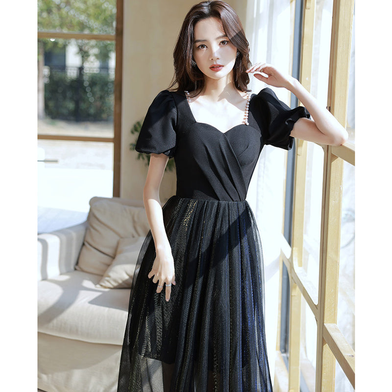 パフスリーブチュールキャミワンピース