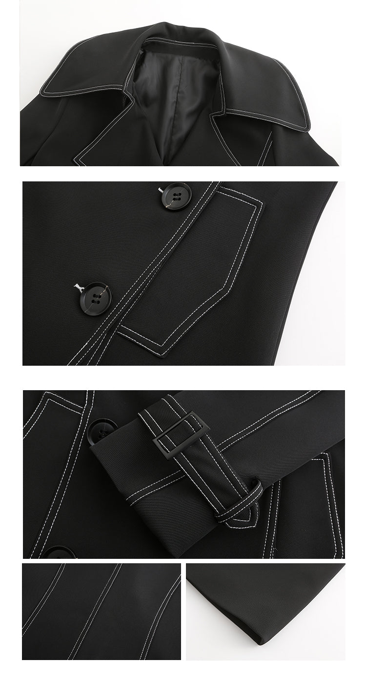 アウトラインステッチヨークトレンチコート