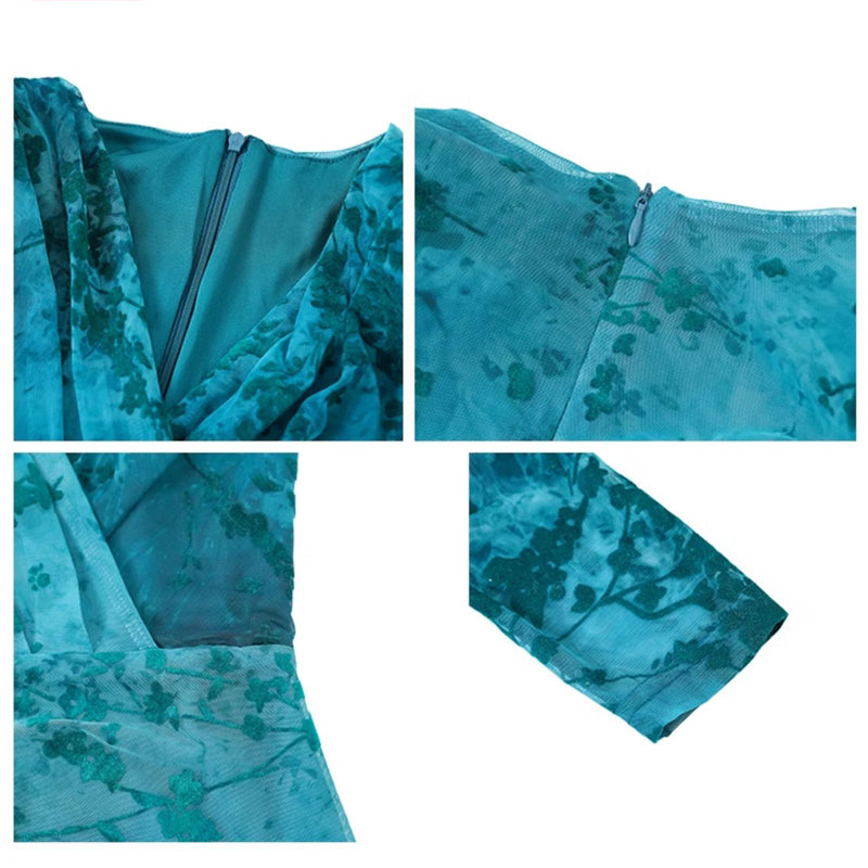 Vネックマーメイドドレス(2colors)