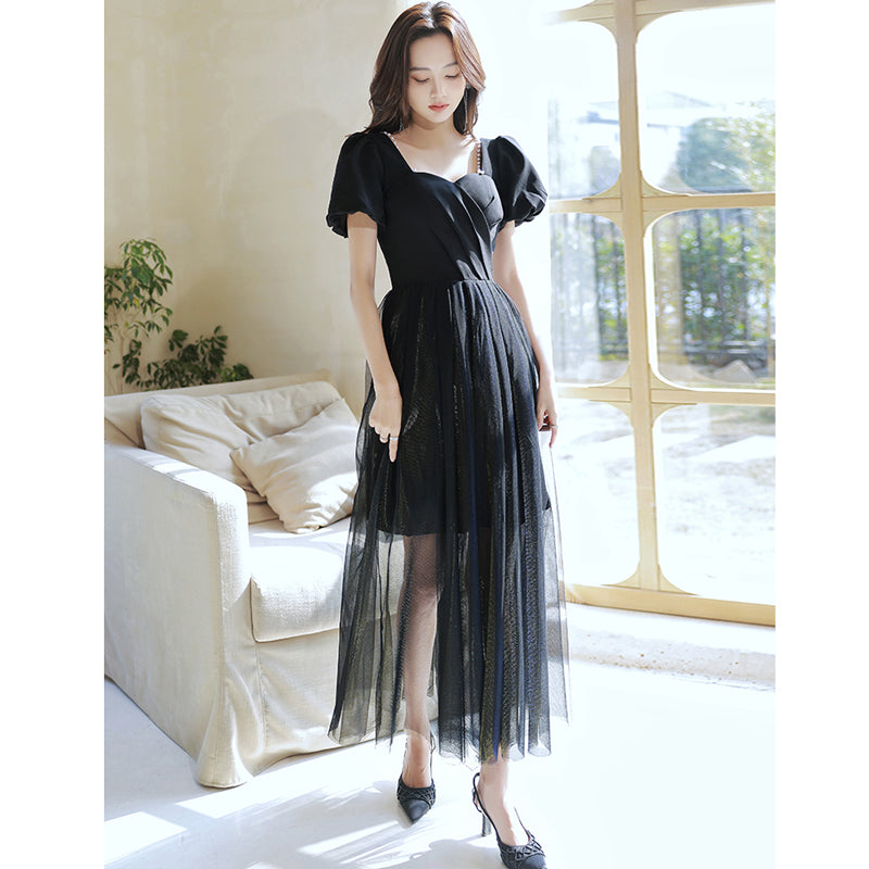 パフスリーブチュールキャミワンピース