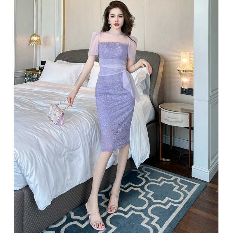 シアーコンビ総レースワンピース