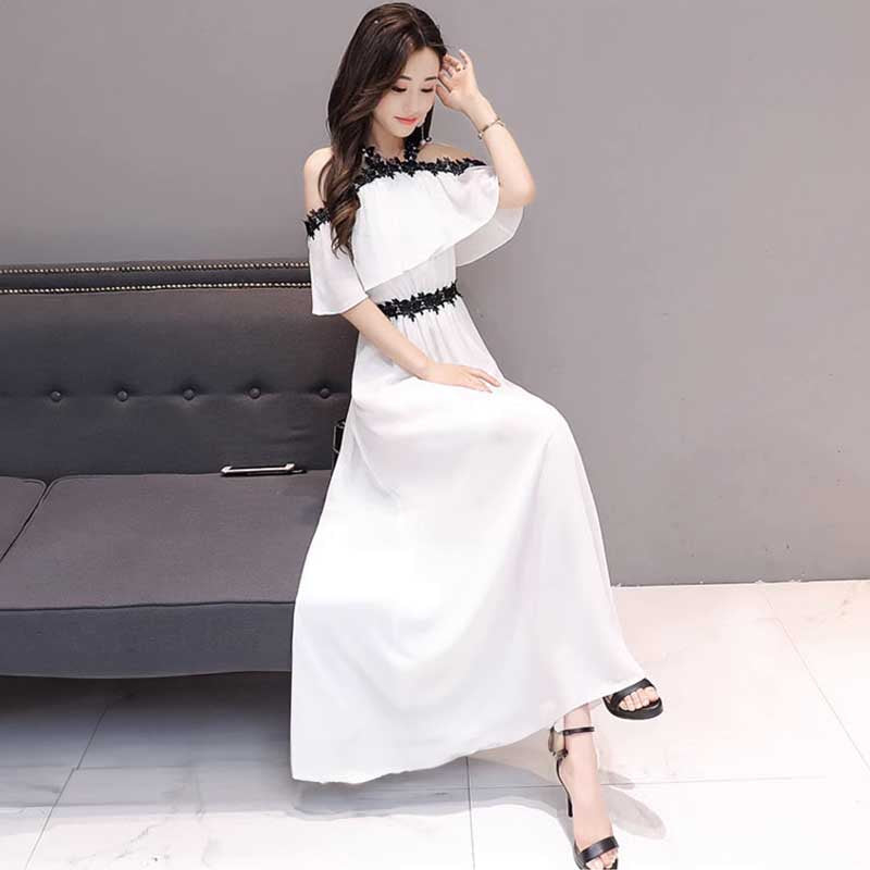 オフショルダーフレアスリーブワンピース