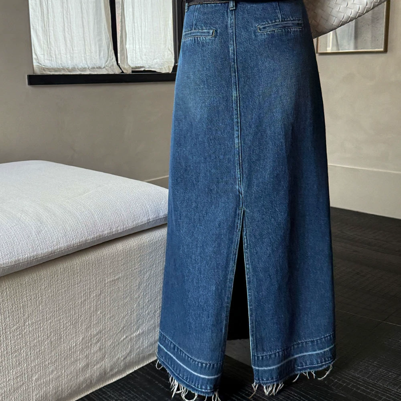 ユーズドデザインロングデニムスカート