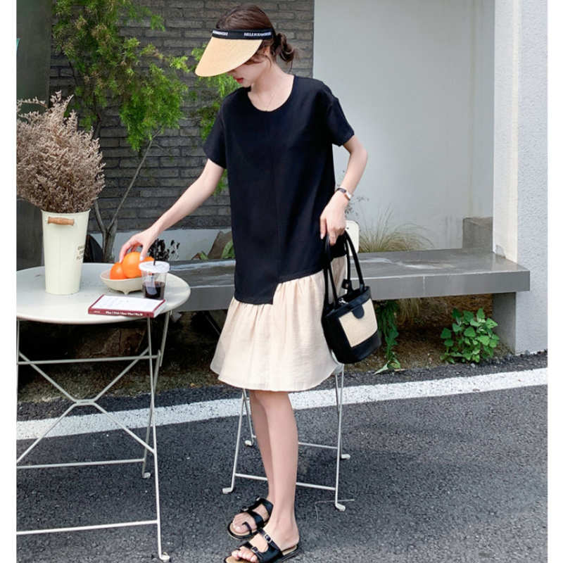アシメフリルヘムTシャツワンピース