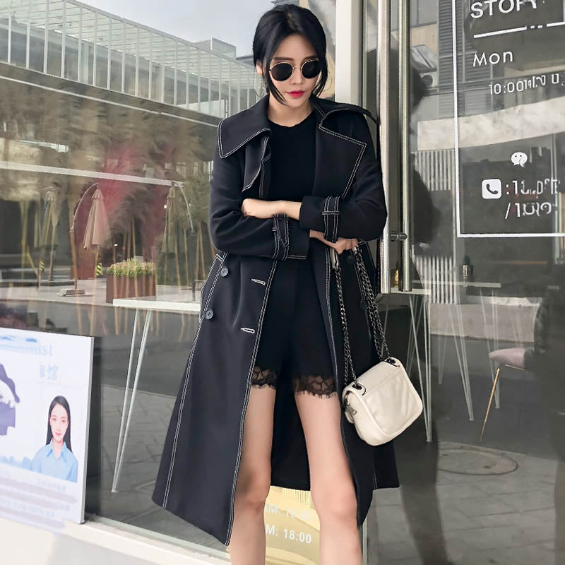 アウトラインステッチヨークトレンチコート