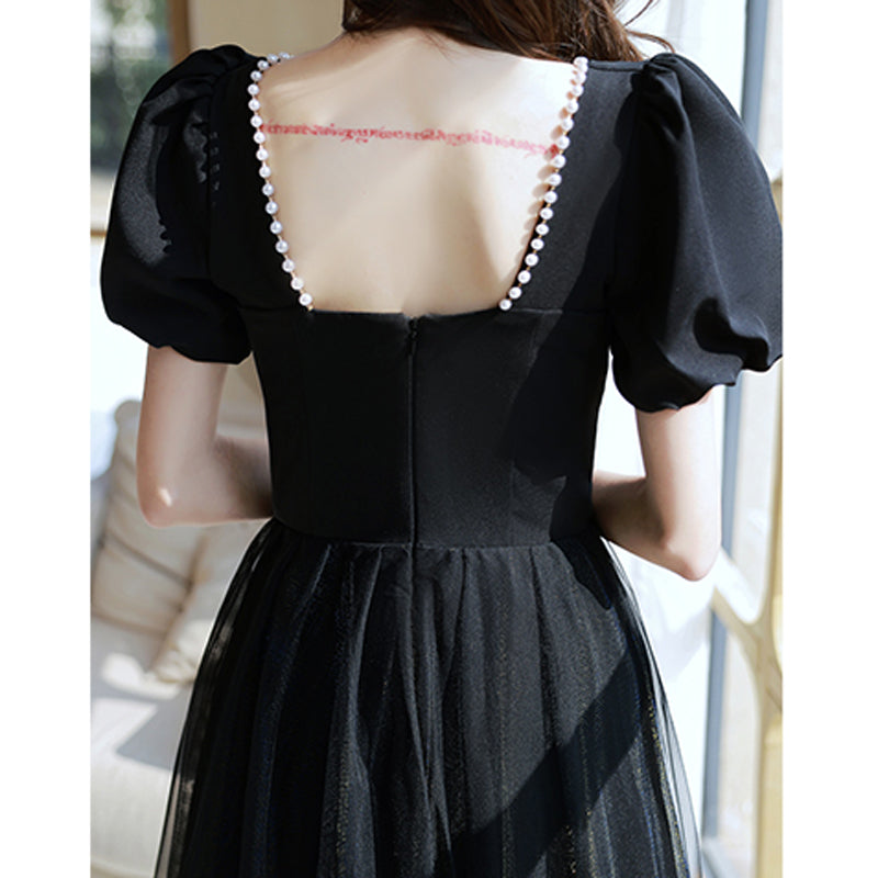 パフスリーブチュールキャミワンピース