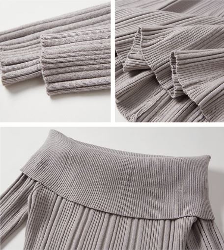 オフショルダーニットワンピース