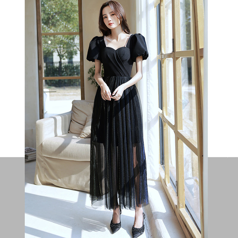 パフスリーブチュールキャミワンピース