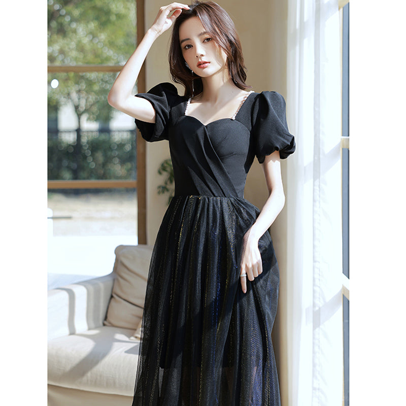 パフスリーブチュールキャミワンピース