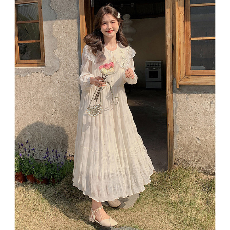 ロング丈フェアリーシフォンワンピース