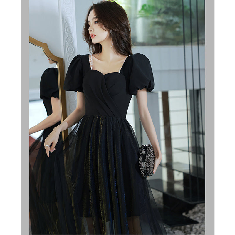 パフスリーブチュールキャミワンピース