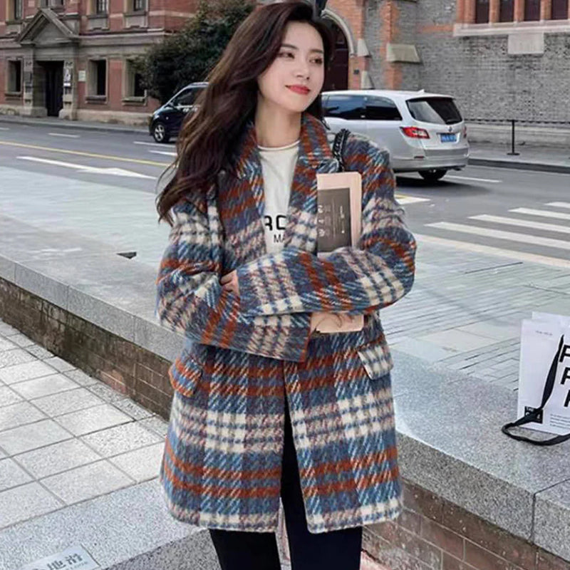 チェック柄オーバーテーラードジャケット(2colors)