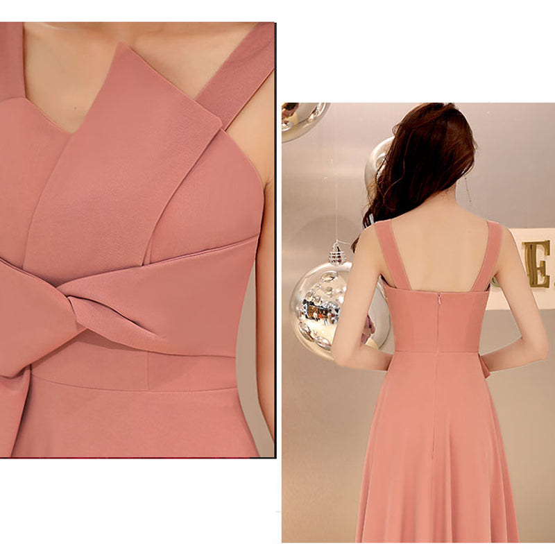 リボンモチーフマキシ丈イブニングドレス