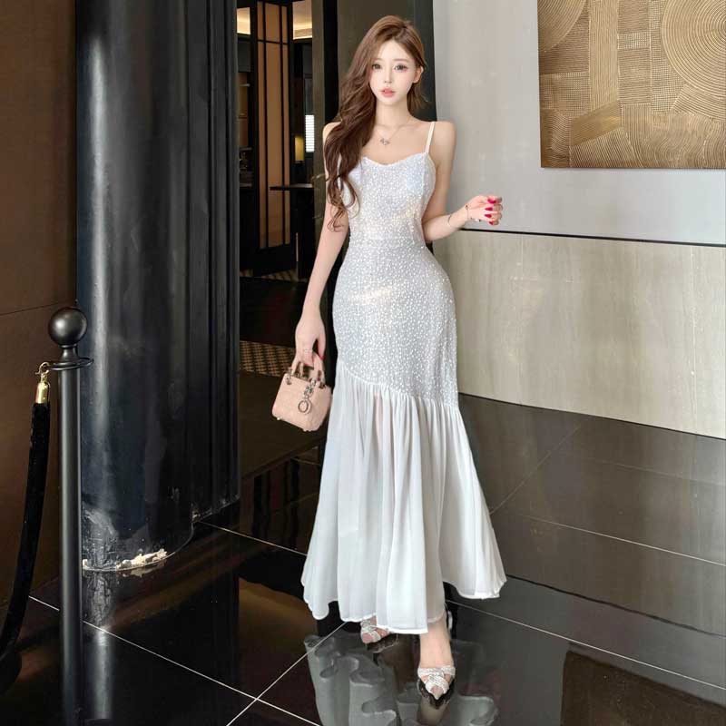 スパンコールマーメイドワンピース(2colors)