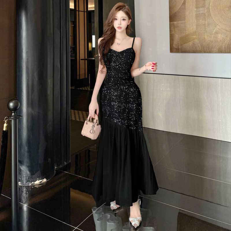 スパンコールマーメイドワンピース(2colors)