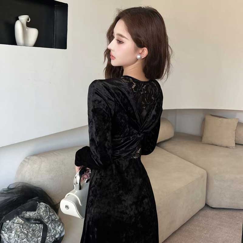 ツイストベロアワンピース(2colors)