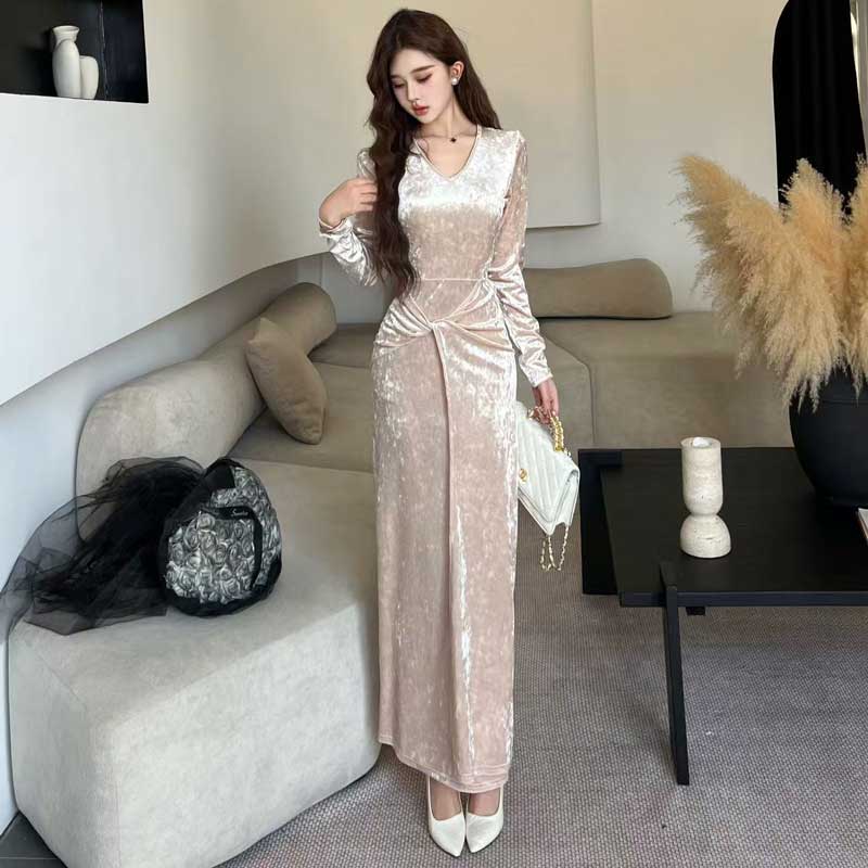 ツイストベロアワンピース(2colors)