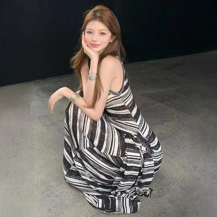 マルチボーダーマキシワンピース