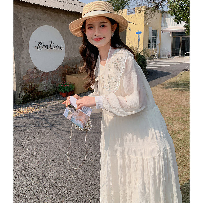 ロング丈フェアリーシフォンワンピース