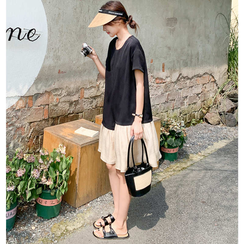 アシメフリルヘムTシャツワンピース