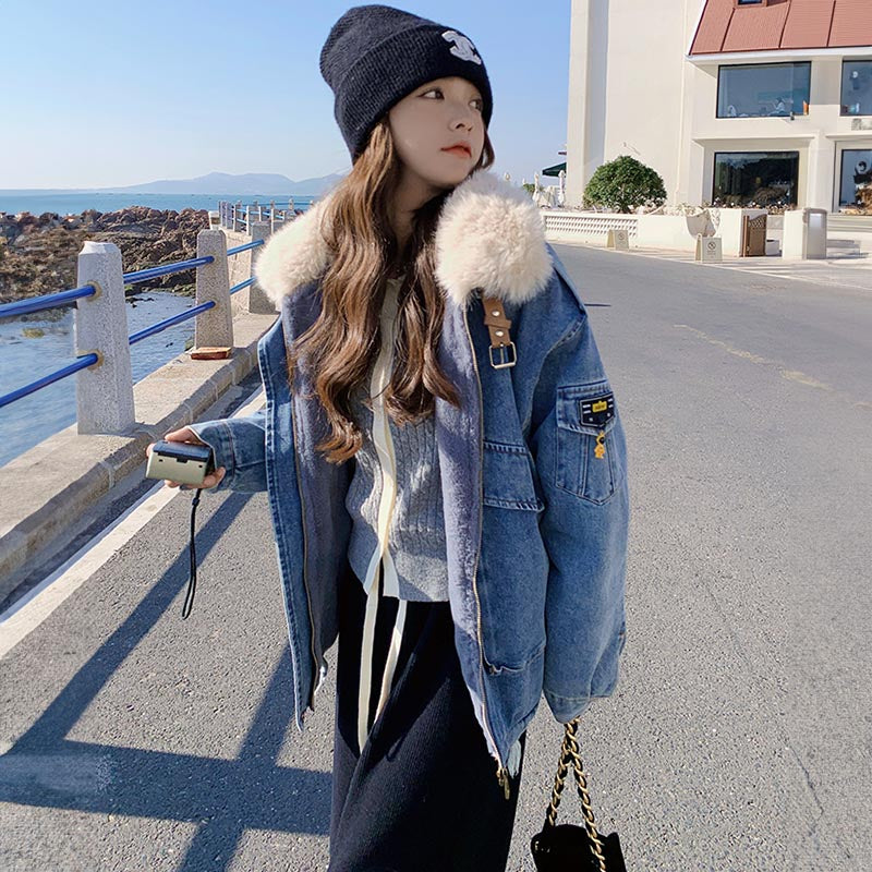 裏フリースデニムジャケット