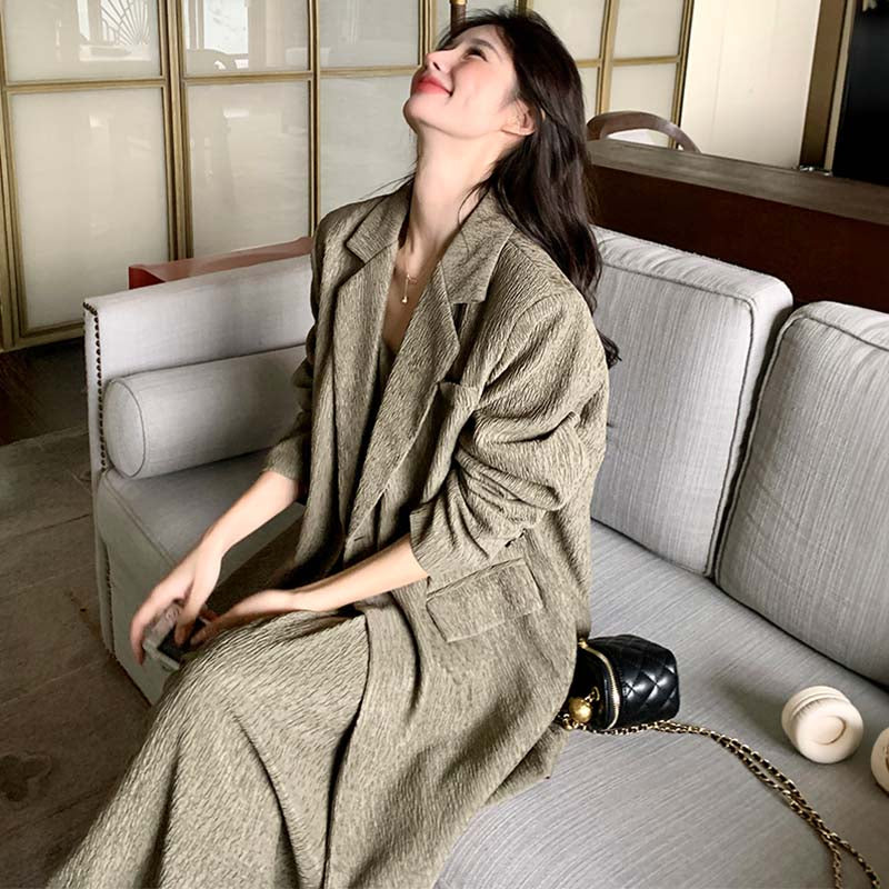 オーバーサイズジャケット×キャミワンピースセット 秋 セットアップ 