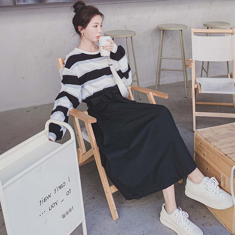 カジュアルボーダートップワンピース