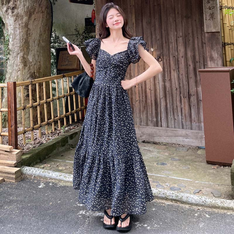 マキシワンピース 黒 ドット （20ss tricot COMME des GARCONS ドット 
