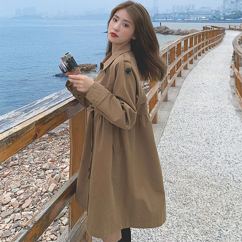 ハイウエストダブルボタンコート(2colors)