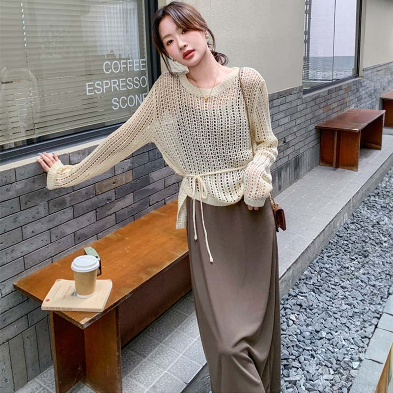 ざっくりニット×ワンピース ツーピースセット