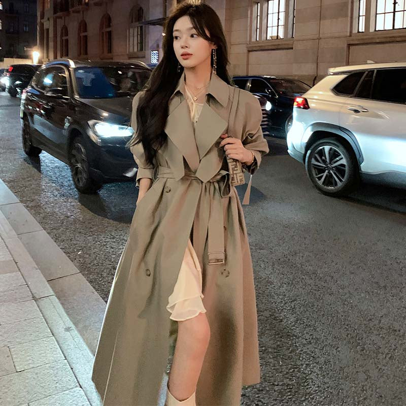 ビックカラーロングトレンチコート