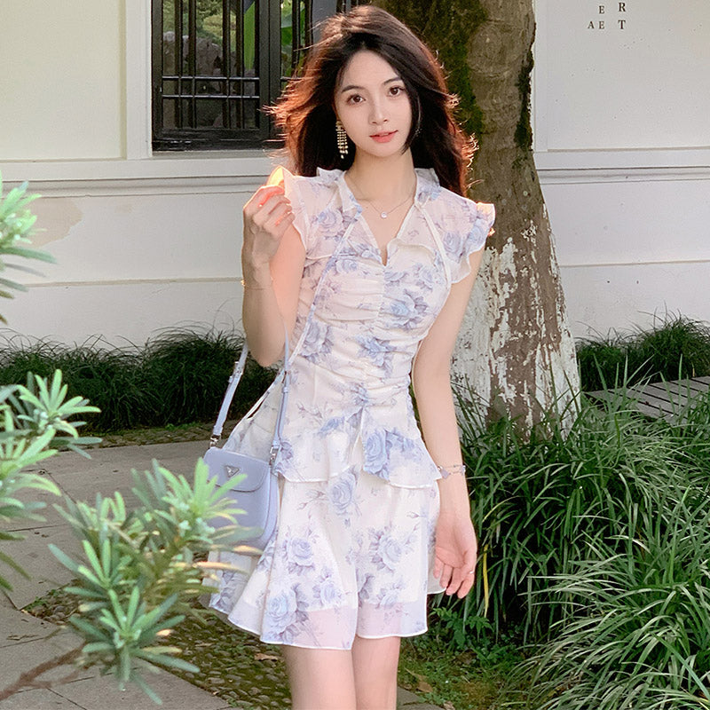 ペプラムフリルワンピース