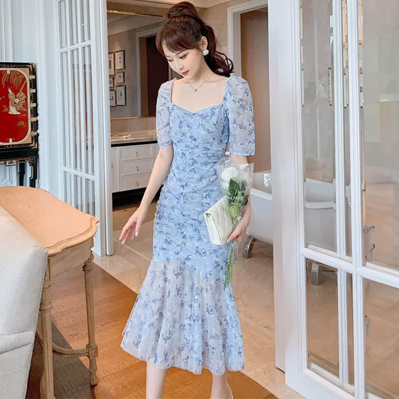 ライトブルーマーメイドワンピース