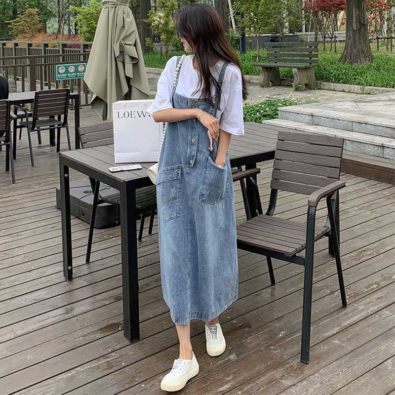 オーバーサイズデニムサロペットスカート
