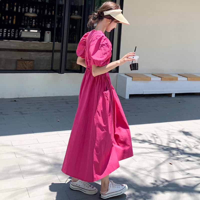 バックウエストカットワンピース