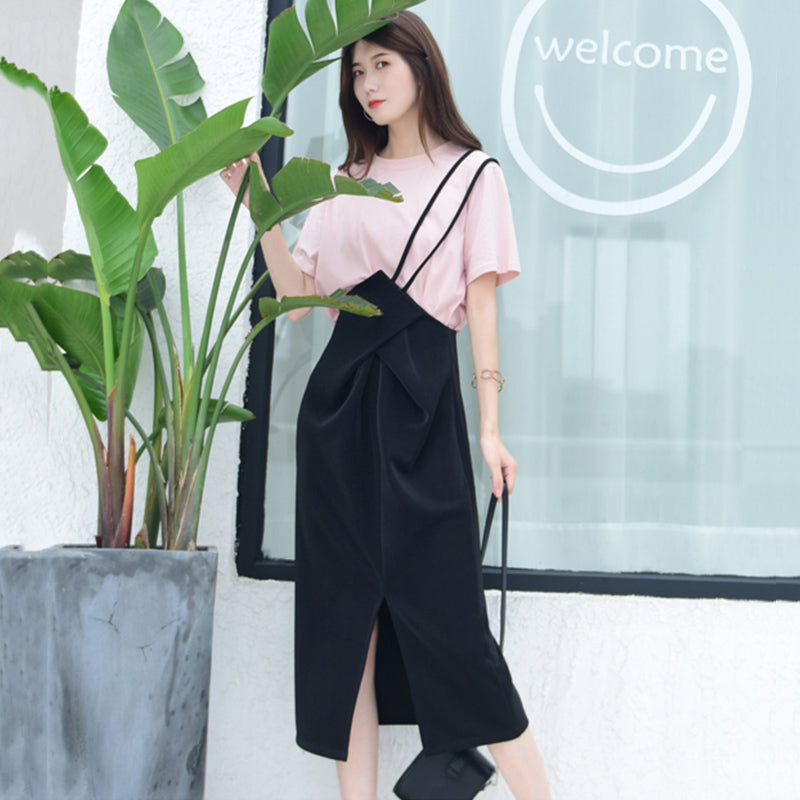 アシンメトリーストラップスカート(3colors)