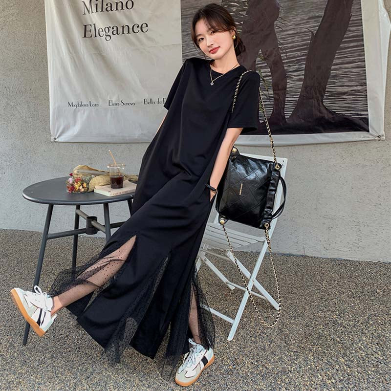 裾チュールワンピース