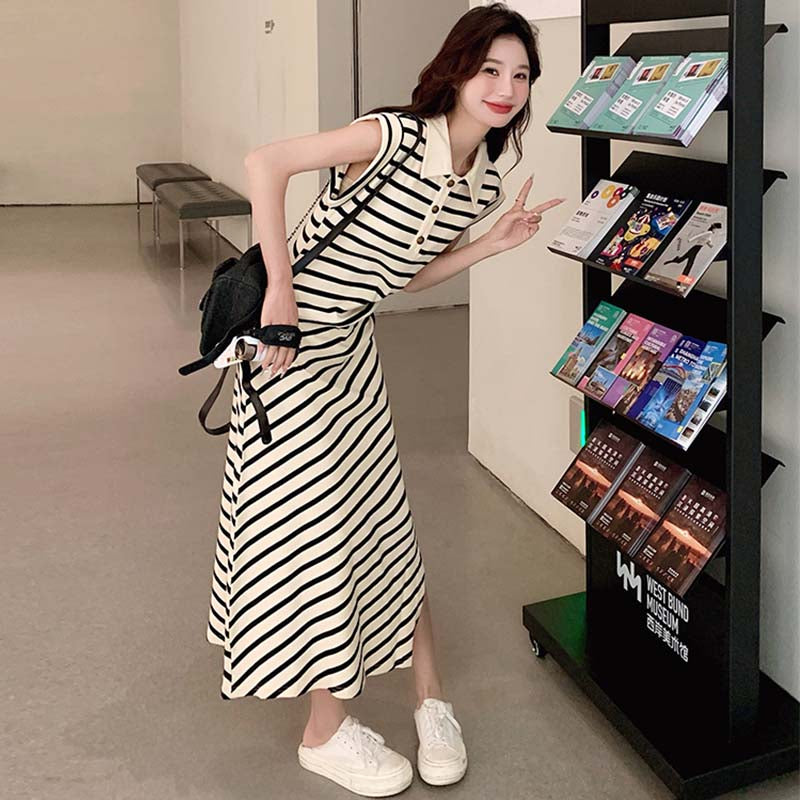 ボーダーポロワンピース