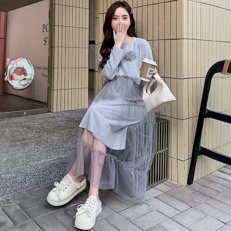 ハイウエストチュールスカートワンピース