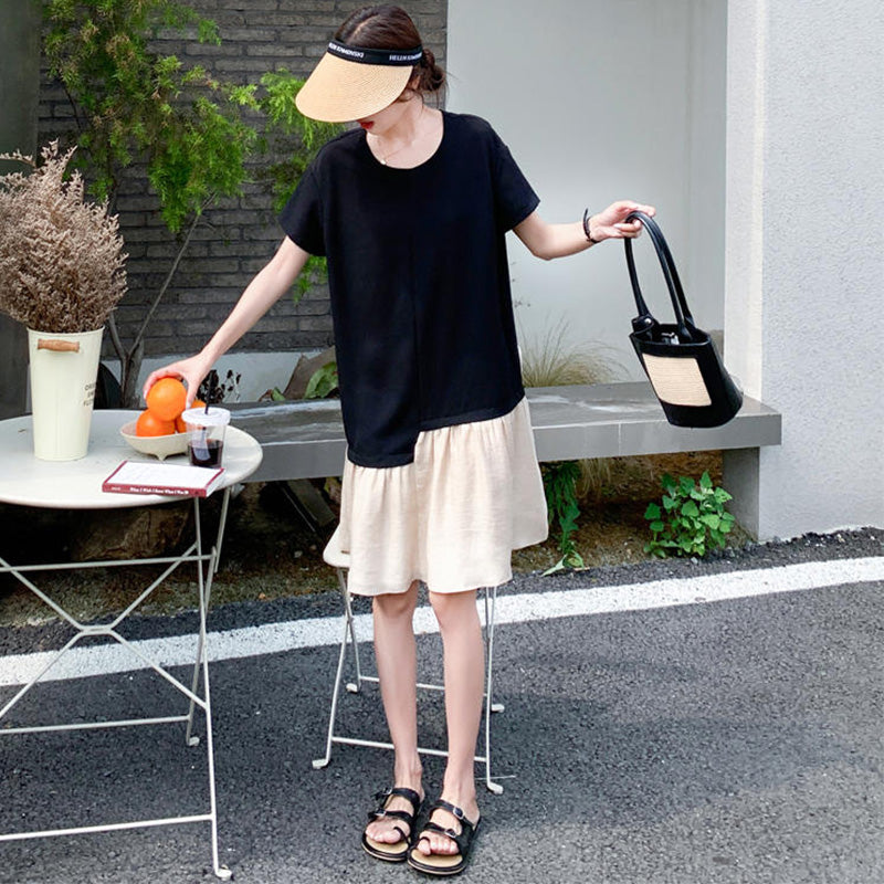 アシメフリルヘムTシャツワンピース