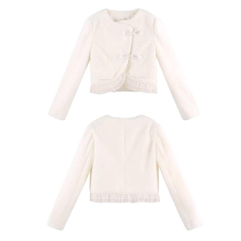 【即納】フリルドッキングファージャケット