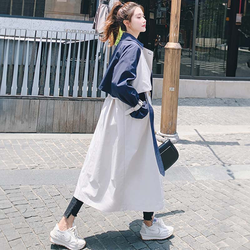 バイカラーミディアム丈トレンチコート