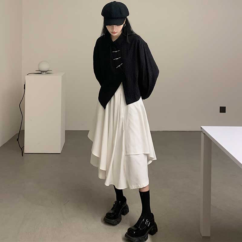 アシンメトリーモードブラウス