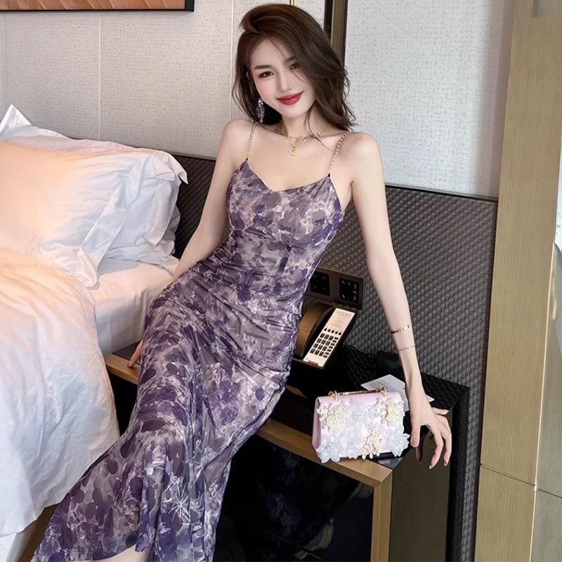 パールストラップキャミソールワンピース